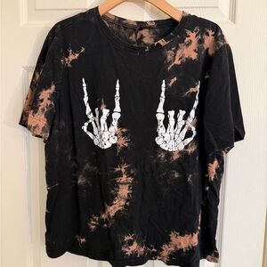 SHEIN Black and Brown Tie-Dye T-Shirt